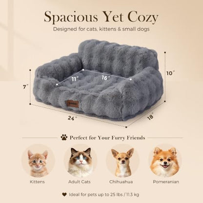 ZOMISIA Orthopedic Cat Couch Bed for Indoor Cats, Removable Washable Cover