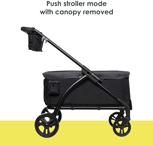 Baby Trend Expedition 2-in-1 Push or Pull Wagon with Canopy, Madrid Black
