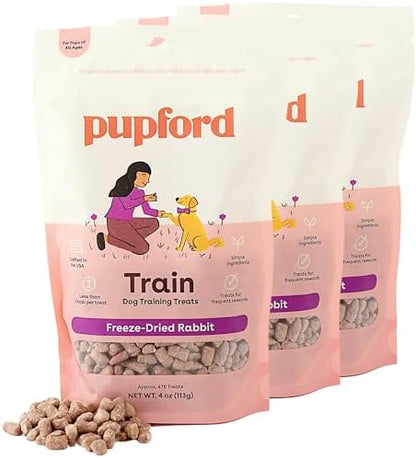 Pupford Freeze Dried Dog & Puppy Training Treats (Rabbit, 4 oz, 3 Pack)