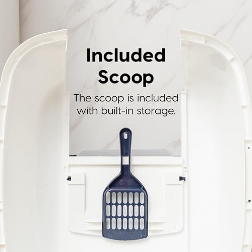 IRIS USA Large Front Door Cat Litter Box, Walk-in Entry, Navy
