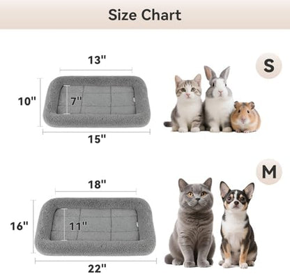 LESYPET Cat Bed for Indoor Cats, Cat Bed Curl Sleep Cushion with Raised Pillow Around, Washable Pet Mat for Cat/Rabbit/Hamsters, 15"×10"