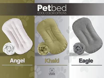 USRA 100% Cotton Orthopedic Pet Bed Gift Set with 2 Covers 28"x20" Dog Cat Recovery Pillow Hypoallergenic Natural Oeko-TEX Certified Comfy Kennel Pillow - Pink Saturn Colors