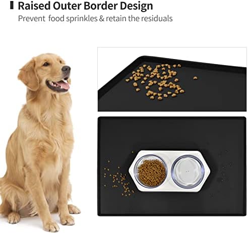 Silicone Dog Food Mat Waterproof Pet Feeding Tray for Small Medium Dogs