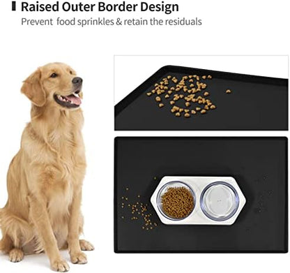 Silicone Dog Food Mat Waterproof Pet Feeding Tray for Small Medium Dogs