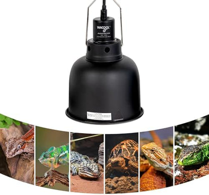 WACOOL TERRA Reptile Light Fixture with Dimming Thermostat, 5.5 Inch Deep Dome Reptile Heat Lamp Fixture with Temperature Controller