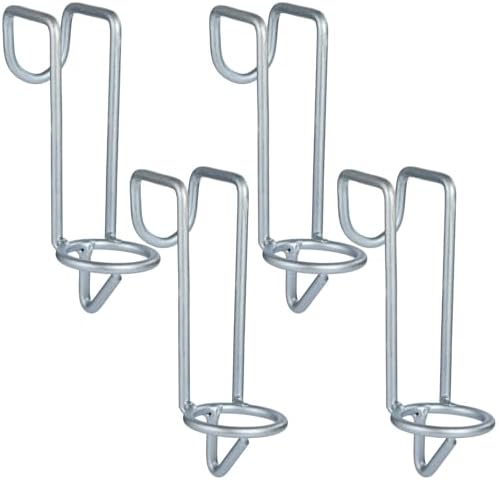 yeesport 4 Pcs Horse Water Bucket Hooks, Quality Metal, Rust-Resistant, Double Hook Design, Easy Installation for Stables Barns and Livestock Use