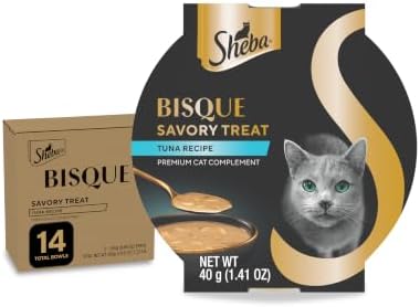 Sheba Bisque Cat Treats & Cat Food Toppers, Tuna Recipe, 1.4 oz, 14 Count