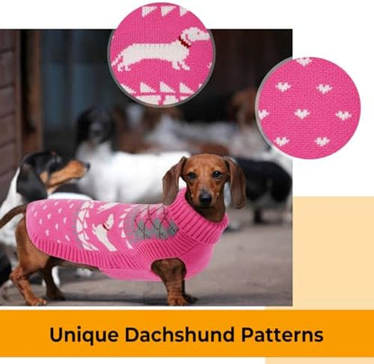Lelepet Dachshund Sweater Turtleneck Dog Sweaters for Small Dogs (XS-XL)