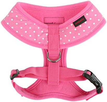 Puppia Dotty Dog Harness Over-The-Head No Pull No Choke Walking Training Adjustable for Small & Medium Dog, Large, Pink