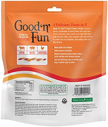 Good 'n' Fun Twists Long-Lasting Dog Treat Made With Real Protein, 35 Count