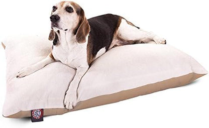 Majestic Pet Rectangle Medium Dog Bed Washable – Removable Slipcover Pet Bed – Dog Crate Bed Super Value Pillow Dog Bed – Dog Kennel Bed for Sleeping - Dog Bed Medium Breed 30 x 40 Inch – Khaki