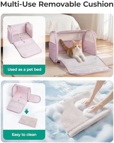 BAGSMART Cat Carrier Soft-Sided Puffy Quilted Collapsible Pet Travel Bag