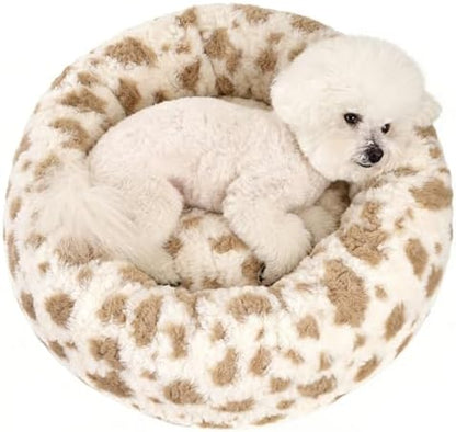 Avont Donut Dog Bed, Calming Round Pet Bed for Small & Medium Dogs, Cats