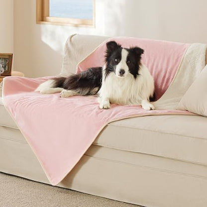 Bedsure Waterproof Dog Blankets for Large Dogs Sherpa Fleece Throw, 50X60