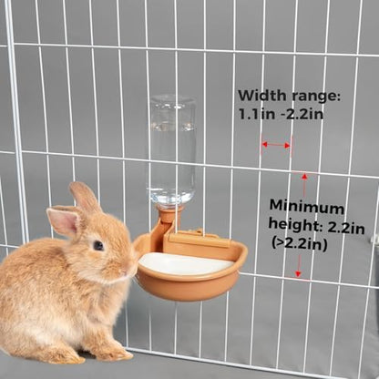 VANNON Gravity Pet Water Bowl, 16oz Anti-Splash Crate Dispenser, Orange