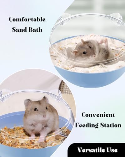 Pawfly Hamster Sand Bath Container, Hamster Sand Bath Box, Hamster Bathtub, Hamster Bathroom, Hamster Toilet, Plastic Dust Bath for Dwarf Hamsters, Syrian Hamsters, Mice, Gerbils & Small Animal, Blue