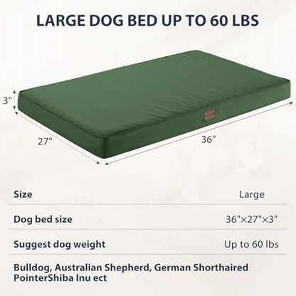 BFPETHOME Outdoor Waterproof Dog Bed for Large Dogs, Washable Cover, 36"