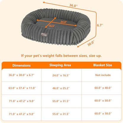 Orthopedic Waterproof Medium Dog Bed Sofa, Gel Memory Foam, 36"