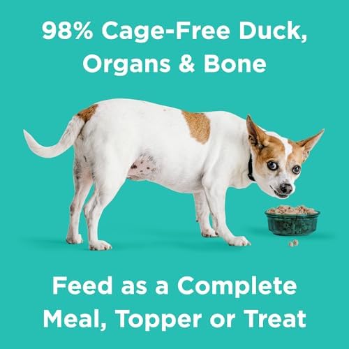 BIXBI Liberty Freeze-Dried Dog Food Topper & Treats, Duck – 95% Meat & Organs, No Refrigeration – USA Made, 12 oz