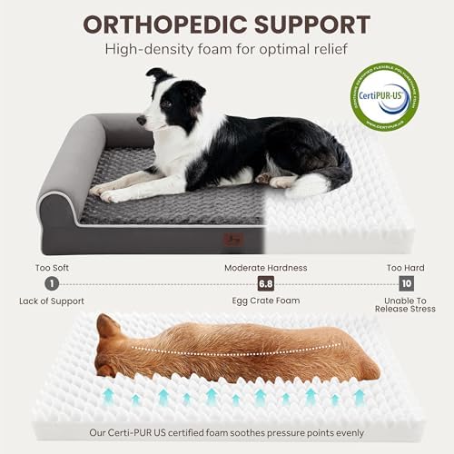 Orthopedic Large Dog Bed，Washable Dog Couch for XL Senior Dogs