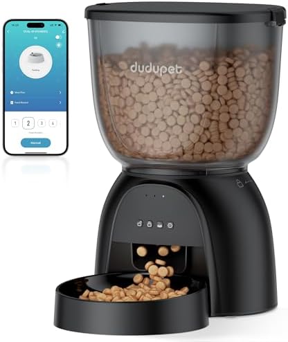 Automatic Cat Feeder with WiFi, Timed Cat Dry Food Dispenser for Cats Dog