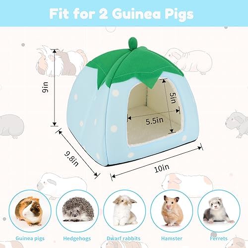 BWOGUE Guinea Pig Bed Hideout, Washable Hamster Cave for Small Animals