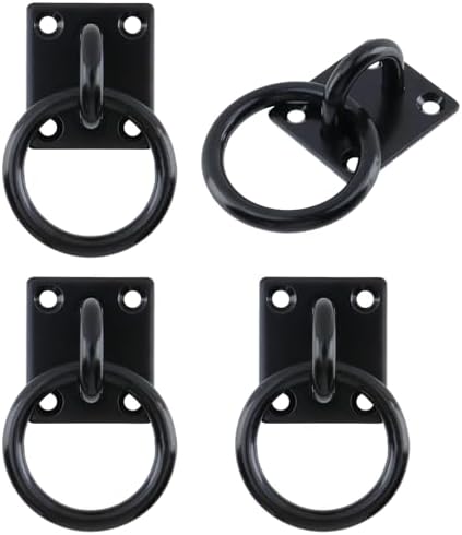 4Pcs 6mm 304 Stainless Steel Square Pad Horse Tie Rings