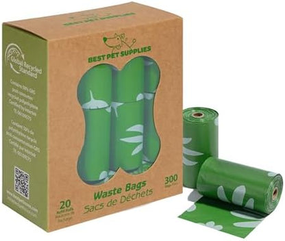 Best Pet Supplies GRS Poop Bags for Dogs - 300 Count, Green, Unscented