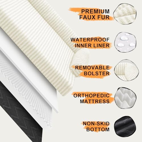 MEKIY Orthopedic XL Dog Bed with Bolster for Extra Large Size Dogs
