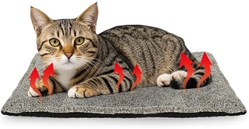 Self-Warming Cat Bed Pad, Self-Heating Cat Bed Mat Thermal Blanket for Indoor Cats & Small Dogs,22 * 16 inch