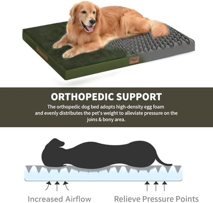 Large Waterproof Orthopedic Dog Bed with Egg Crate Foam
