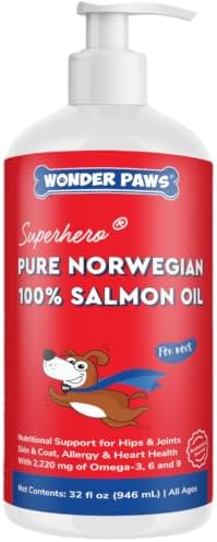 Premium Salmon Oil for Dogs – Pure Norwegian Salmon Oil High in Omega 3 EPA & DHA -Powerful Fish Oil for Dogs Skin & Coat, Hip & Joints, Allergies & Itchy Skin – Omega 3 Fish Oil for Dogs-32oz Liquid
