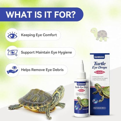 NANEEZOO Reptile Eye Drops, Eye Cleanser for Turtles, Non-Irritating Daily Eye Care Solution for Reptiles & Amphibians, Keep Reptile Eyes Clean and Comfortable, 60ML