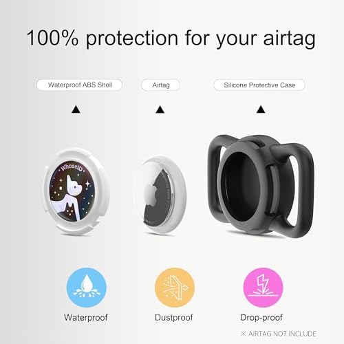 Waterproof AirTag Holder for Dog Collar, Soft Slide-On Dog AirTag Holder