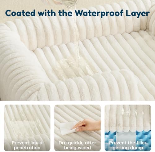 ChiXnuggle Faux Fur Orthopedic Dog Bolster Bed, Waterproof Washable Cover