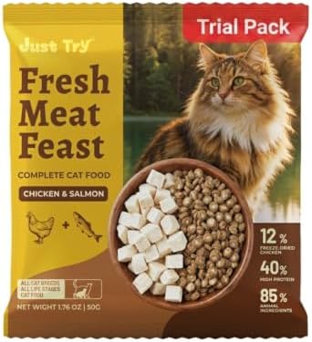 Just Try Freeze Dried Chicken Cat Food with Cat Grass & Taurine, 50g