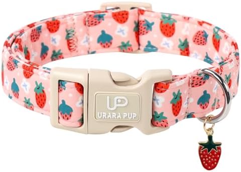 Dog Collar-Summer Puppy Collars-Adjustable Strawberry Pet Collar for Small,Medium,Large Dogs-Durable & Cute Design