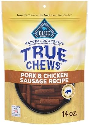 Blue Buffalo True Chews Pork & Chicken Sausage Dog Treats, 14 oz