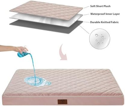 WNPETHOME Orthopedic Waterproof Large Dog Bed for Crate Cozy Sleep