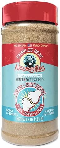 Charlee Bear Freeze Dried Salmon Dog Food Topper, Hip & Joint, 5 oz