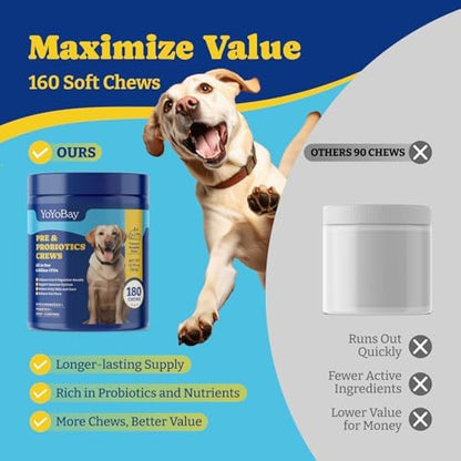 Probiotics for Dogs, Dog Gut, Immune & Skin Health Support Supplement