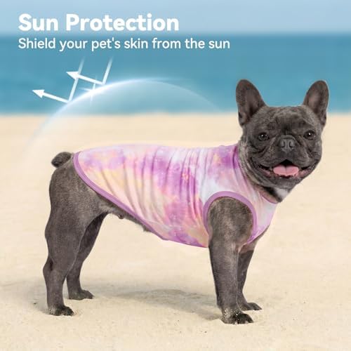 cyeollo 2Pack Dog Cooling Shirts Evaporative Dog Cooling Vest, M, Purple