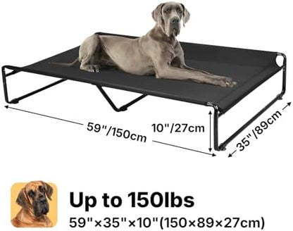 Veehoo Outdoor Elevated Dog Bed, Cooling Raised Dog Beds for Large Dogs
