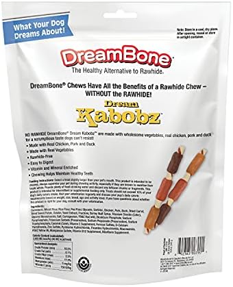 DreamBone Kabobz Rawhide-Free Dog Treats with Real Protein, 28 Count