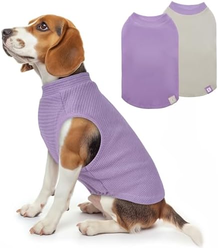 KYEESE 2Pack Waffle Dog Shirt for Medium Large Dogs Soft Dog Sweater