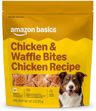 Amazon Basics Dog Treats Chicken and Waffle Bites 6oz (Previously Wag)