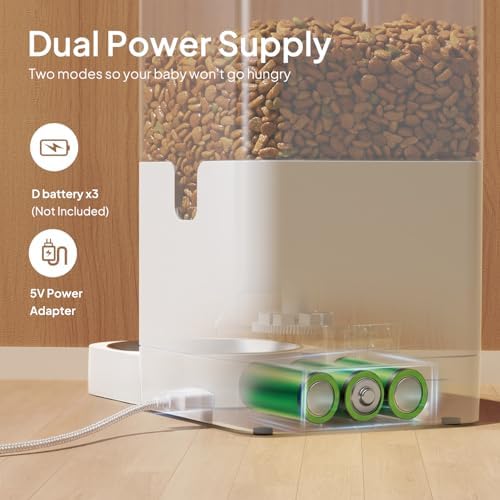 VOLUAS Automatic Cat Feeder, 4L Timed Dry Food Dispenser for Cats & Dogs