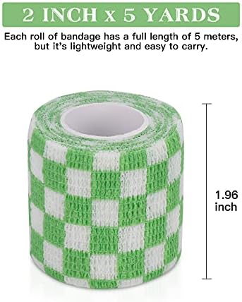 Vet Wrap Self Adhering Bandage Wrap Cohesive Bandage Multi-Function Wrap Tape for Dogs Cats Horses Birds Animals Non-Woven Strong Sports Tape for Wrist Healing Ankle Sprain & Swelling 12 Rolls