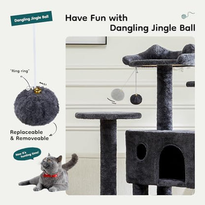 DUMOS 54 Inch Cat Tree Tower with Scratching Posts