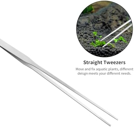 Ohtomber 4PCS Aquascape Tool Aquarium Kit with Tweezers Scissors Scraper